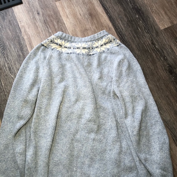 Vintage Grey Blue Snowflake Zipup Sweater women’s size Medium - Picture 4 of 4